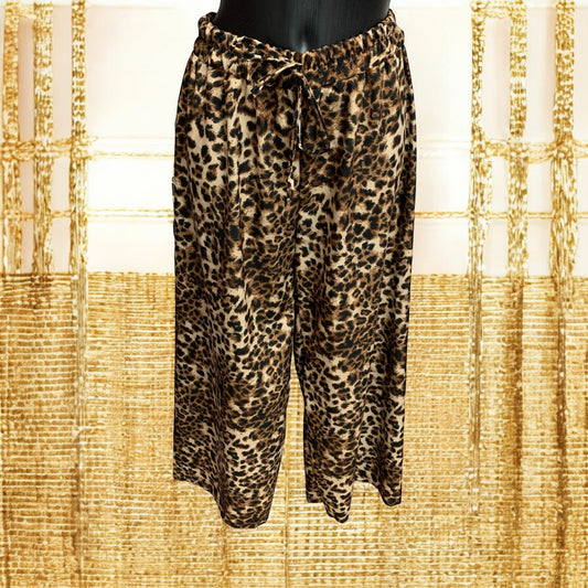 PANTALONE ANIMALIER A PALAZZO LEGGERO