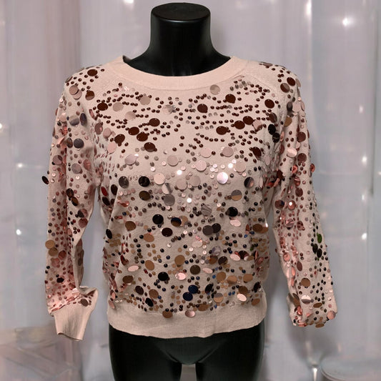 MAGLIA CON PAILLETTES LUMINOSE DAVANTI