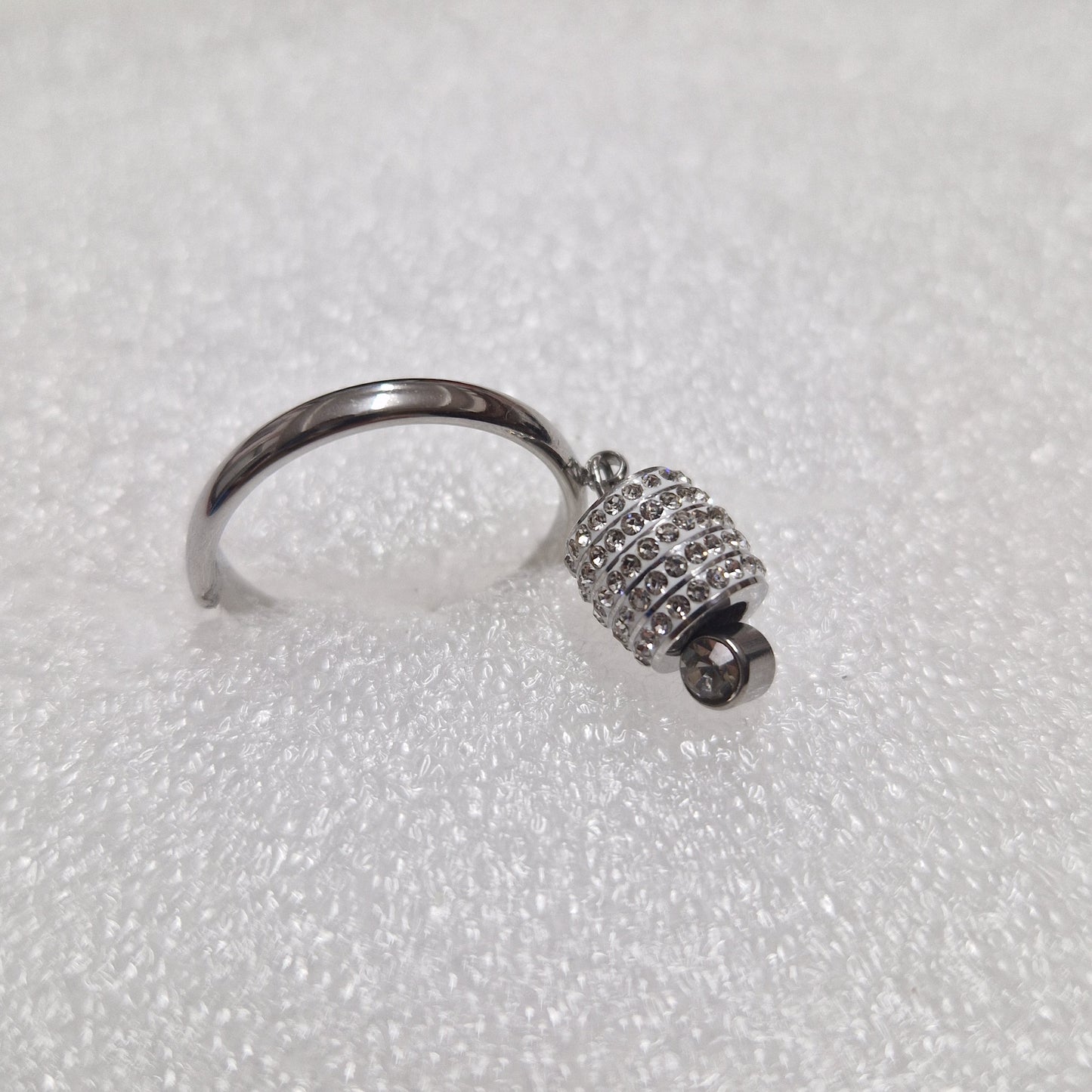 ANELLO CILINDRO PENDENTE STRASS