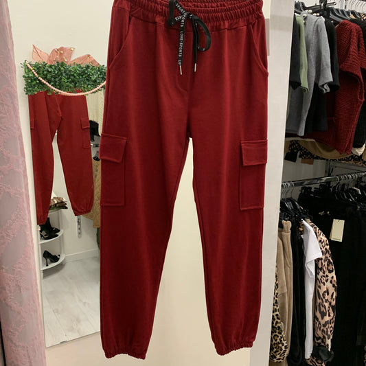 PANTALONE FELPA CON TASCONI E MOLLA IN FONDO