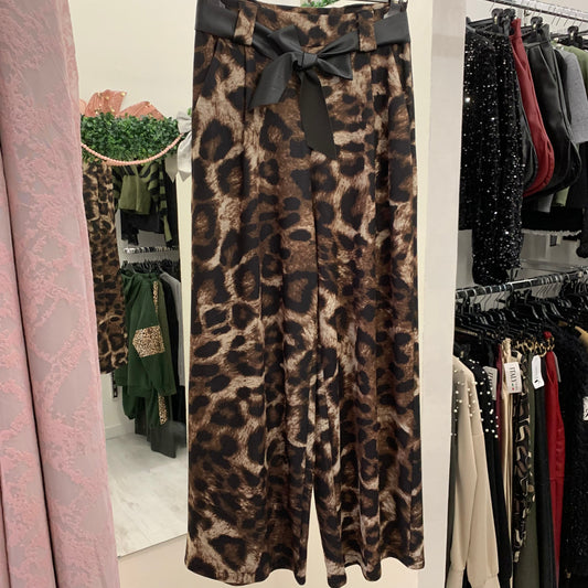 PANTALONE ANIMALIER TESSUTO CALDO